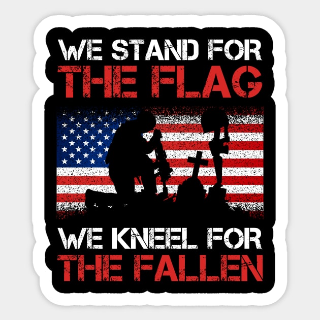 Stand for the flag and kneel for the fallen Sticker by mintipap